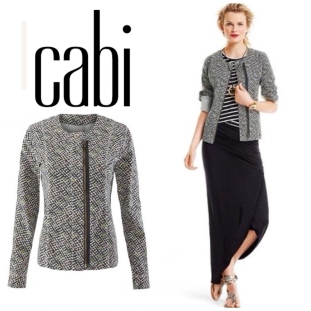 CAbi Cliffside Geometric Zipper Moto …